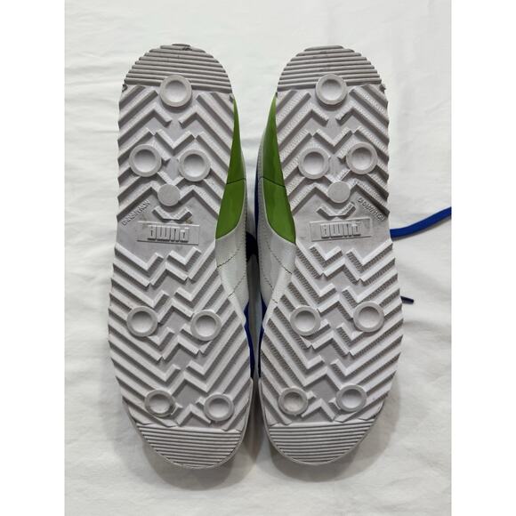 Puma Roma Mens Size 9 Blue‎ White Green Athletic Leather Walking Shoes Sneakers